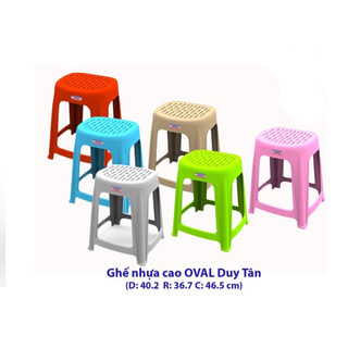 Ghế nhựa đẩu cao Oval Duy Tân cao cấp- mặt ghế lõm ôm mông, chất liệu nhựa dẻo siêu dai bền đẹp - Hàng chính hãng