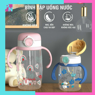  Bình nước cho bé bình nước có ống hút cho bé bình tập uống cho bé Kichilachi dung tích 220ml 350ml  Không BPA  