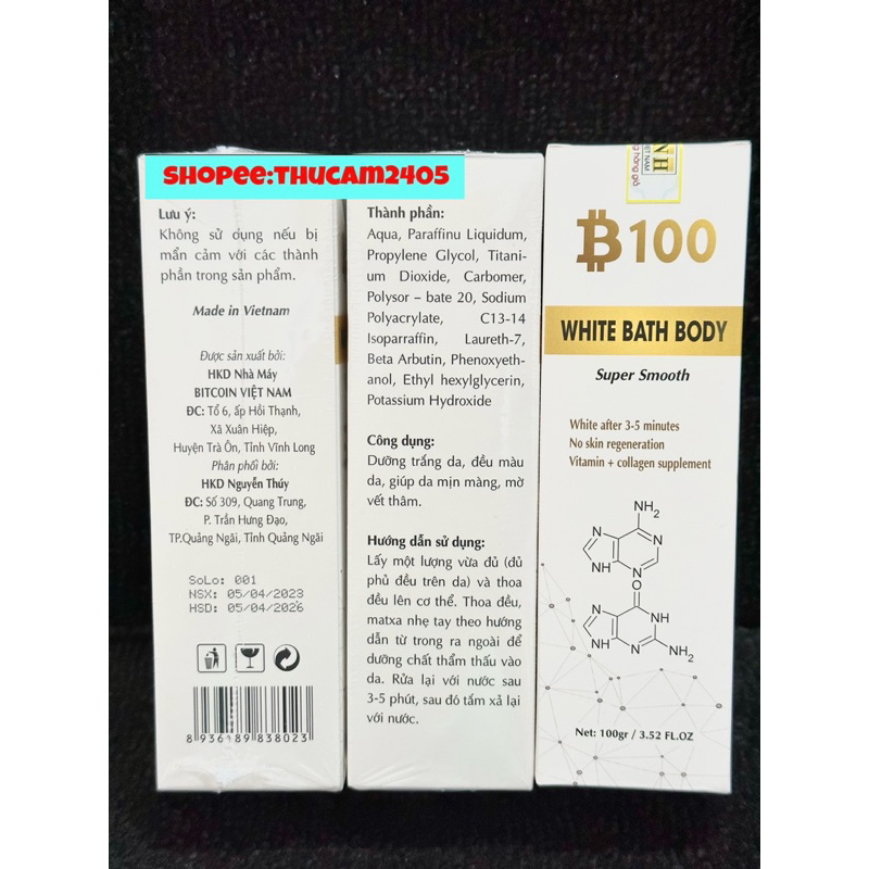 Kem body siêu trắng, chống nắng, dưỡng ẩm B100 DOCTOR BEAUTY  100gr.