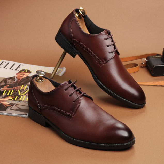 giày da nam, là thủ công da thật kiểu dáng Derby bảo hành 12 tháng - T204 | BigBuy360 - bigbuy360.vn