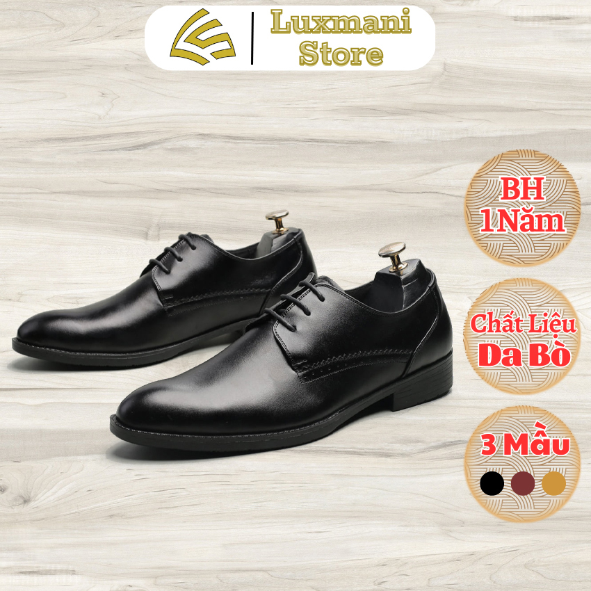 giày da nam, là thủ công da thật kiểu dáng Derby bảo hành 12 tháng - T204 | BigBuy360 - bigbuy360.vn