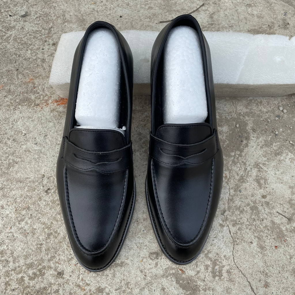 Giày lười nam, làm thủ công da bò thật kiểu dáng Loafer, đế phíp bảo hành 12 tháng - T409