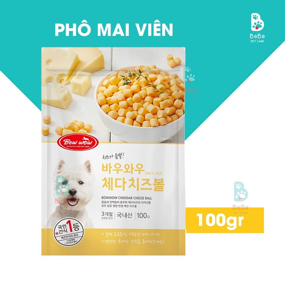 Snack Phô Mai Viên BOWWOW Thơm Ngon Dành Cho Thú Cưng