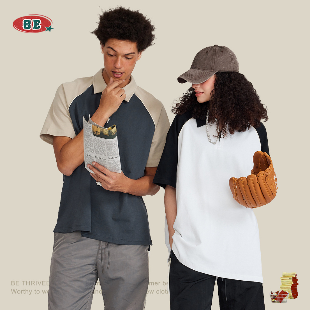Áo Thun Polo Zip Cổ | BE Raglan Polo Shirt