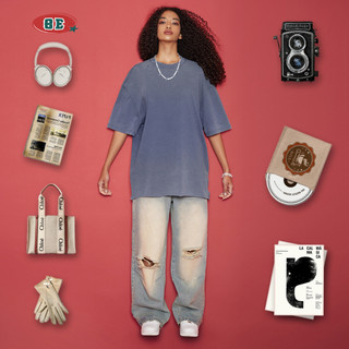 Áo thun wash oversize tà rách | be border cut oversize tee