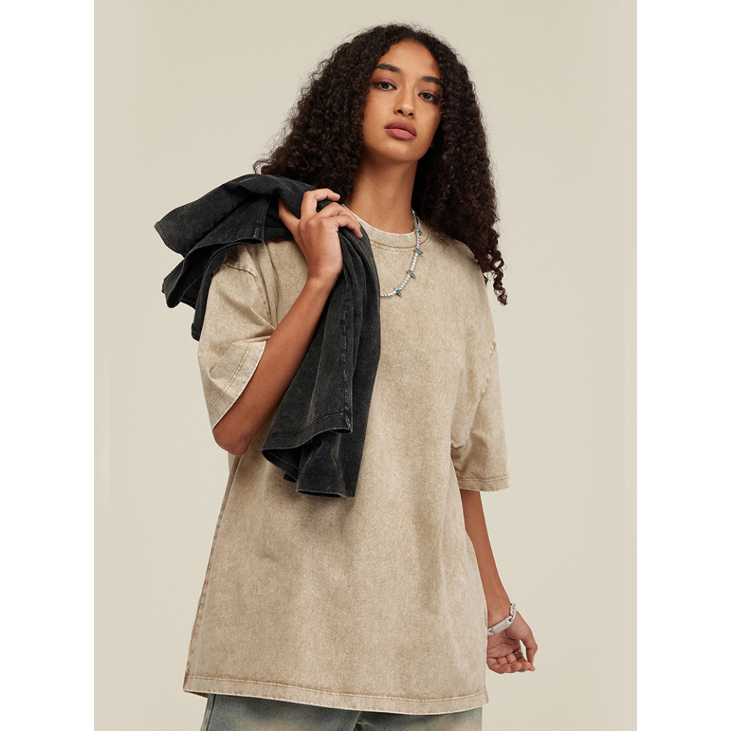 Áo Thun Wash Form Rộng Cao Cấp | BE Washed Basic Tee | 3T Streetwear