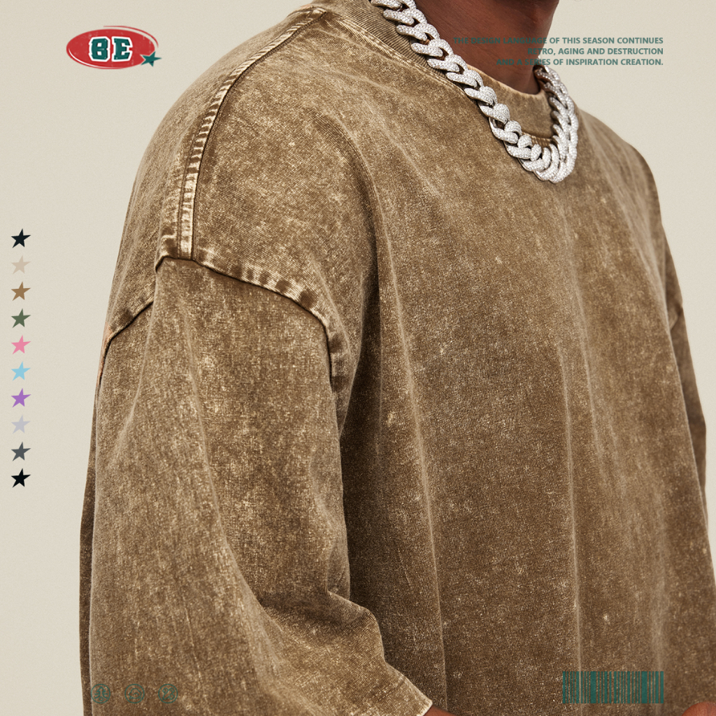 Áo Thun Wash Form Rộng Cao Cấp | BE Washed Basic Tee | 3T Streetwear