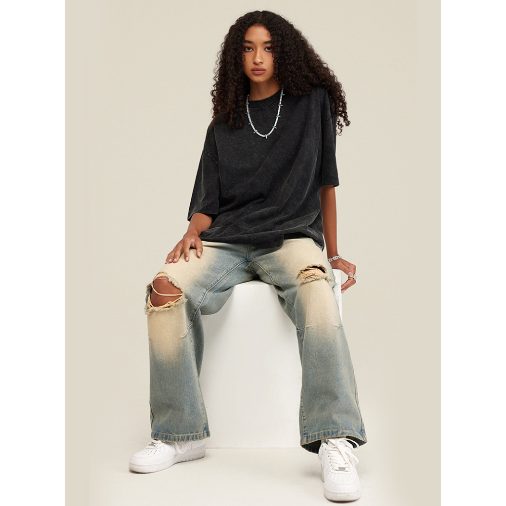 Áo Thun Wash Form Rộng Cao Cấp | BE Washed Basic Tee | 3T Streetwear