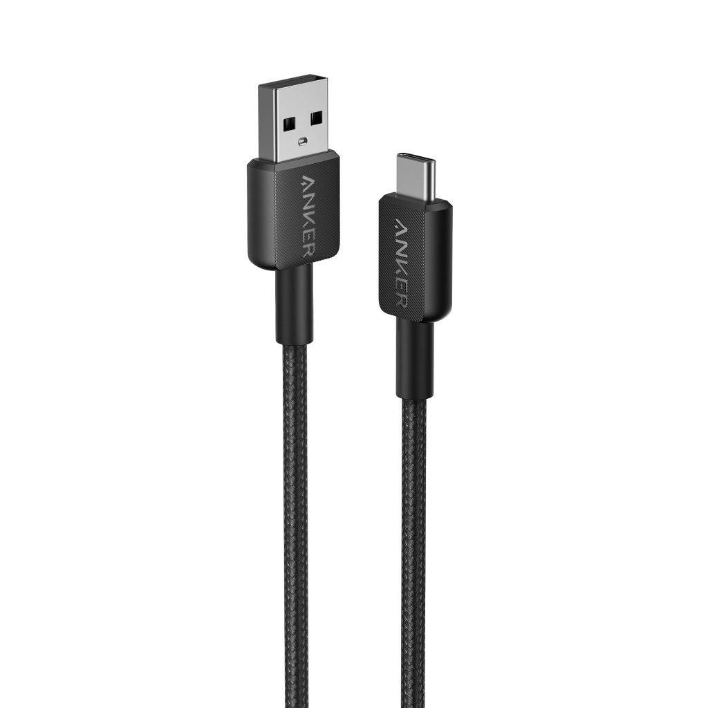 Cáp Anker 322 Usb-A To C 0.9m 1.8m Chính Hãng - A81H5 A81H6 (Bảo Hành 18T) - 0.9m Đen