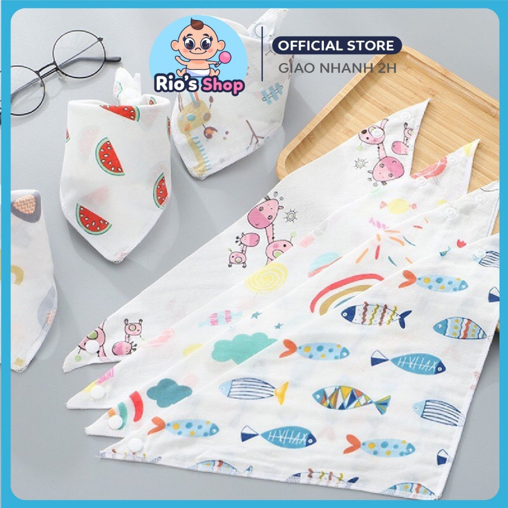 Yếm Quàng Cổ Cài Nút Cho Bé
