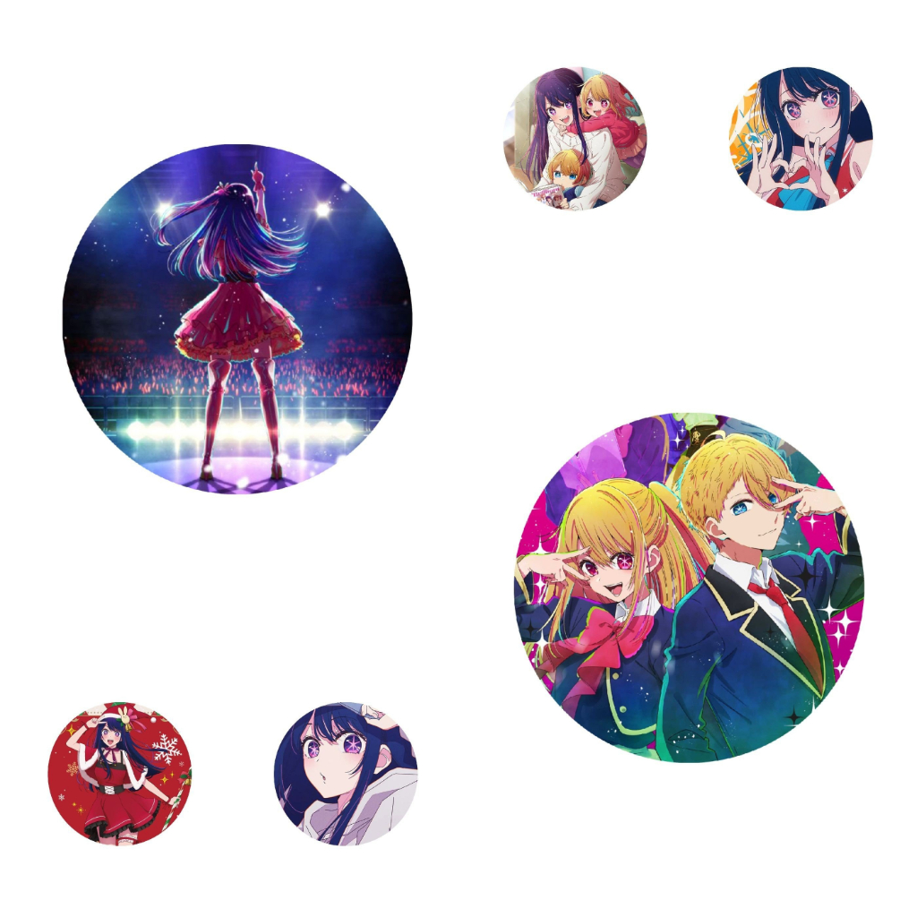 Huy hiệu Oshi no ko Đứa con của thần tượng in hình manga anime chibi quà tặng xinh xắn độc đáo cài áo cặp sách