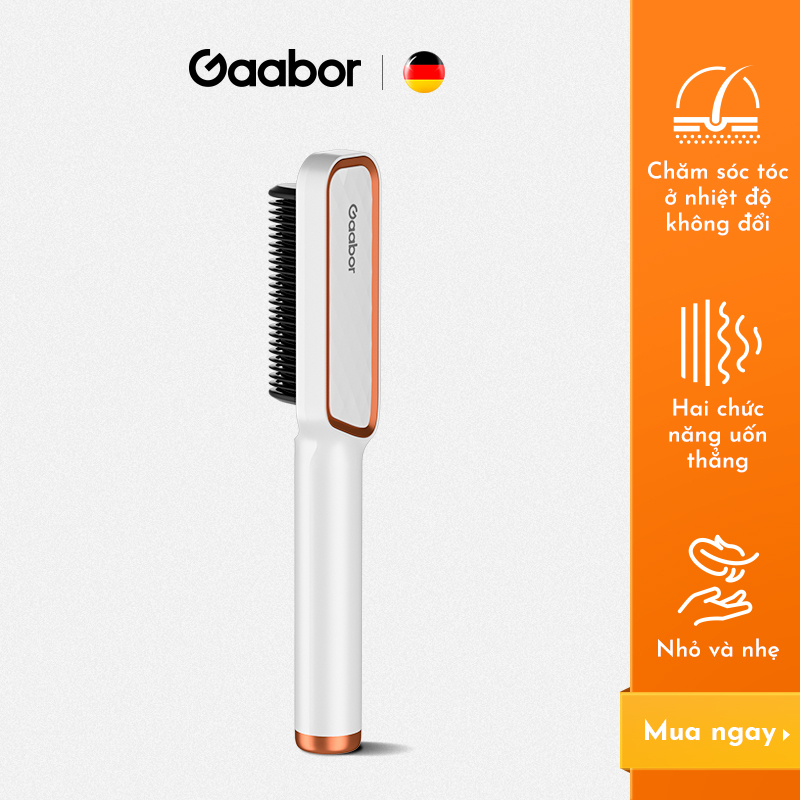 Lược điện chải tóc đa năng 2in1 làm thẳng, uốn tóc GAABOR GHC-N45A tùy chỉnh nhiệt độ, màn hình LCD cao cấp - Hàng chính