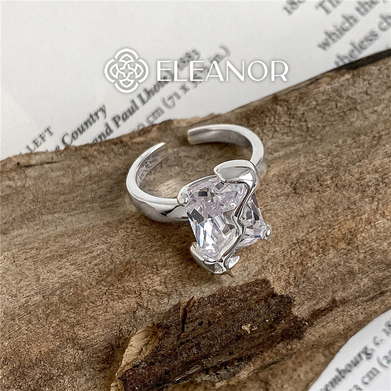 Nhẫn nữ hở bạc 925 Eleanor Accessories đính đá phụ kiện trang sức 5609