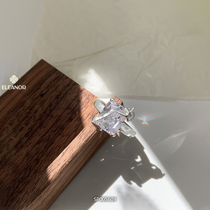 Nhẫn nữ hở bạc 925 Eleanor Accessories đính đá phụ kiện trang sức 5609