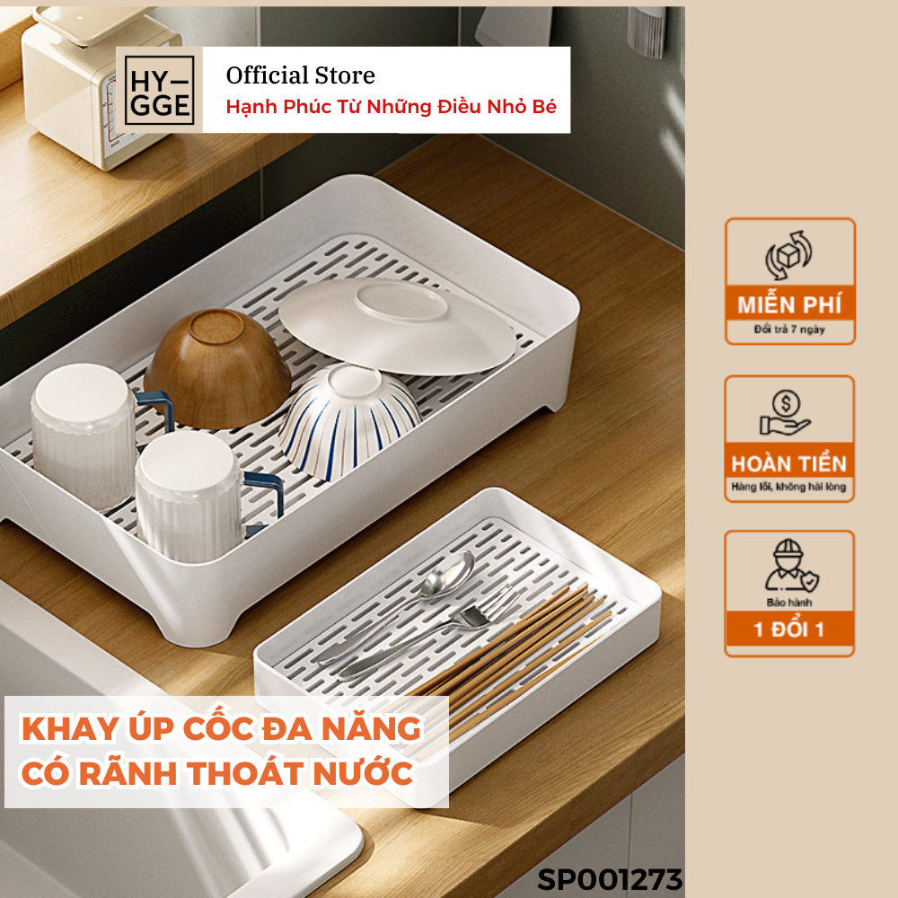 Khay để bát, úp cốc có rãnh thoát nước