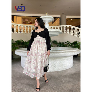 Đầm voan bigsize phối kiểu đan dây DA043 cho nàng béo từ 45 tới 90kg