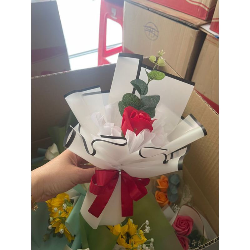 Bó hoa sáp thơm 1 bông lưu hương cực lâu - Món quà ý nghĩa cho người thân và bạn bè