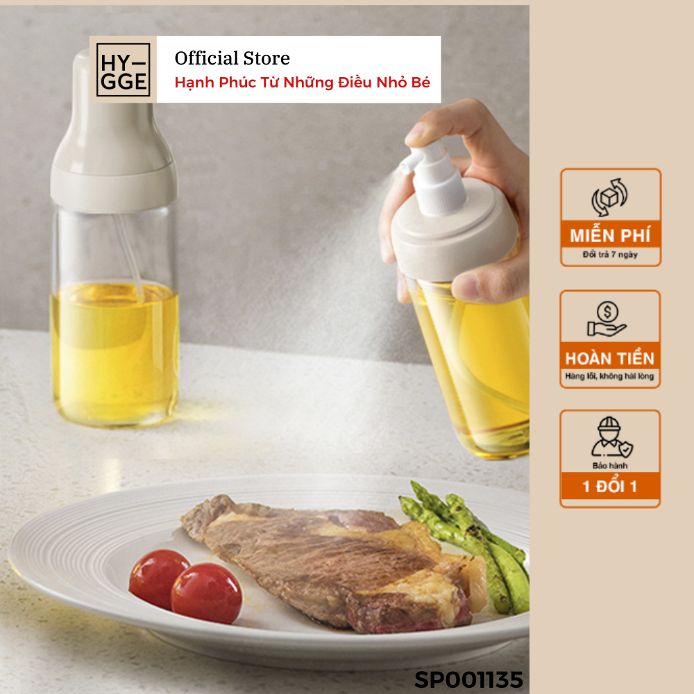 Bình thủy tinh xịt dầu ăn phun sương cho nồi chiên không dầu an toàn sức khỏe 180ml, 250ml
