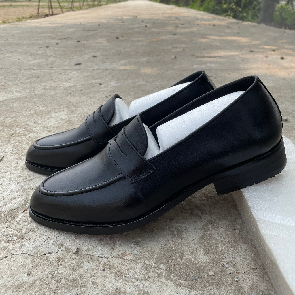 Giày lười nam, làm thủ công da bò thật kiểu dáng Loafer, đế phíp bảo hành 12 tháng - T409