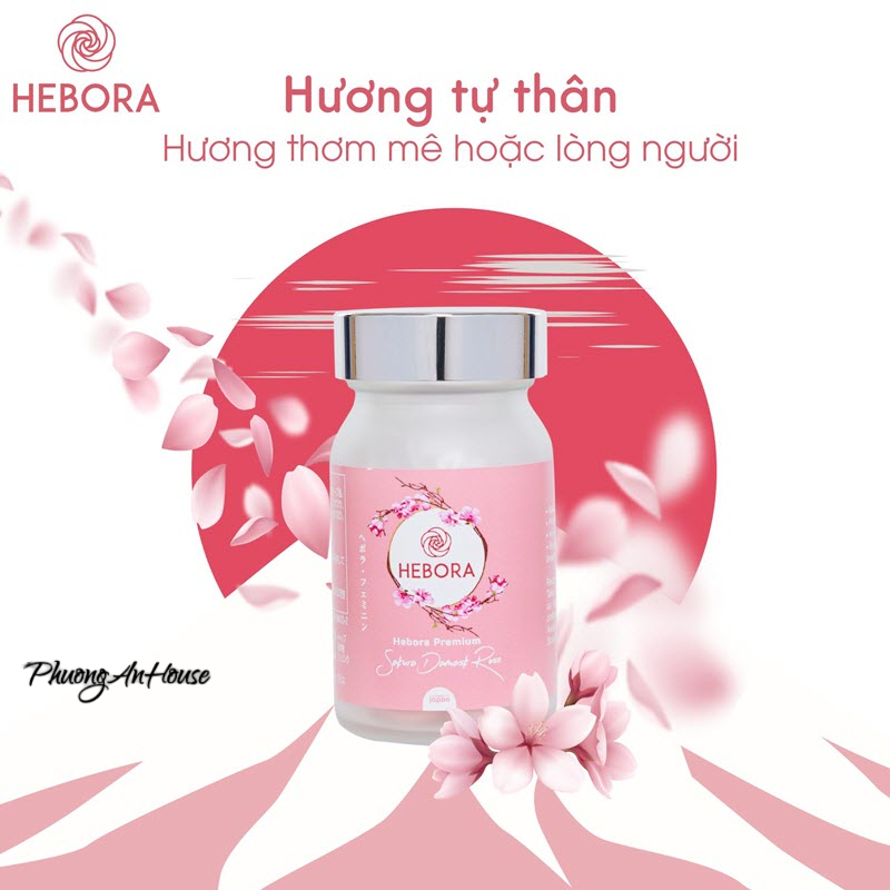 Viên uống tỏa hương HEBORA giúp thơm cơ thể trắng hồng mịn màng Hộp 60 viên - PHUONGANHOUSE