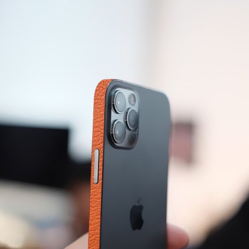 Miếng dán da FULL LƯNG VIỀN CAM IPHONE 14 pro max 14 14 pro14 plus 13promax 13 13 pro 12promax 12 11promax 11