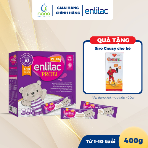 Sữa Bột Cho Bé Thấp Còi, Chậm Lớn ENLILAC Probi Protein A2 Pedia Giúp Ăn Ngon Tiêu Hoá Tốt 400g/Hộp