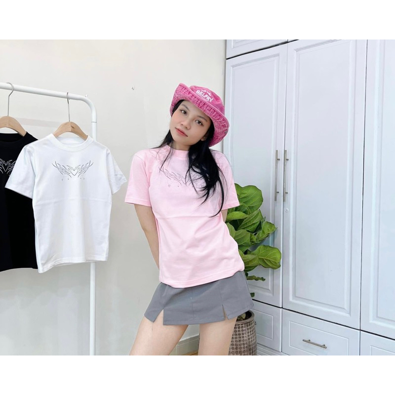 Áo Thun BABY TEE TRÁI TIM Chất Cotton 100% 2 Chiều, Form Babytee - GUNN