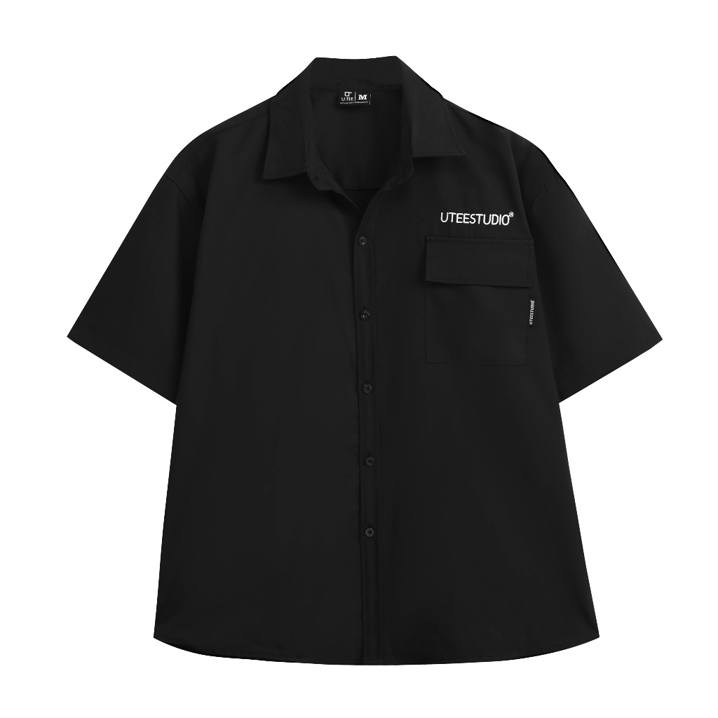 Áo Sơ Mi Tay Ngắn TÚI HỘP Thêu U.TEE STUDIO Unisex Form Rộng Chất Liệu 100% Cotton