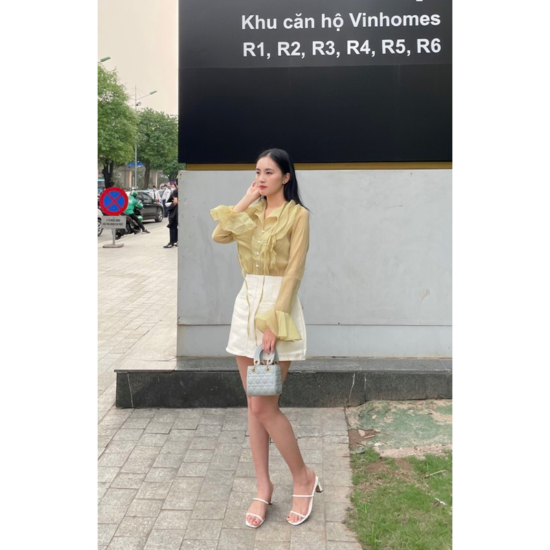 Áo voan viền bèo tiểu thư ống tay loe - Sarang Clothing