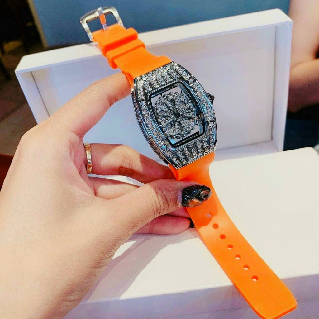 Đồng Hồ Thời Trang Nữ Meriots Dây Silicone Dẻo Mặt Đính Full Đá Sang Trọng Dành Cho Nữ Bảo Hành 3 Thắng