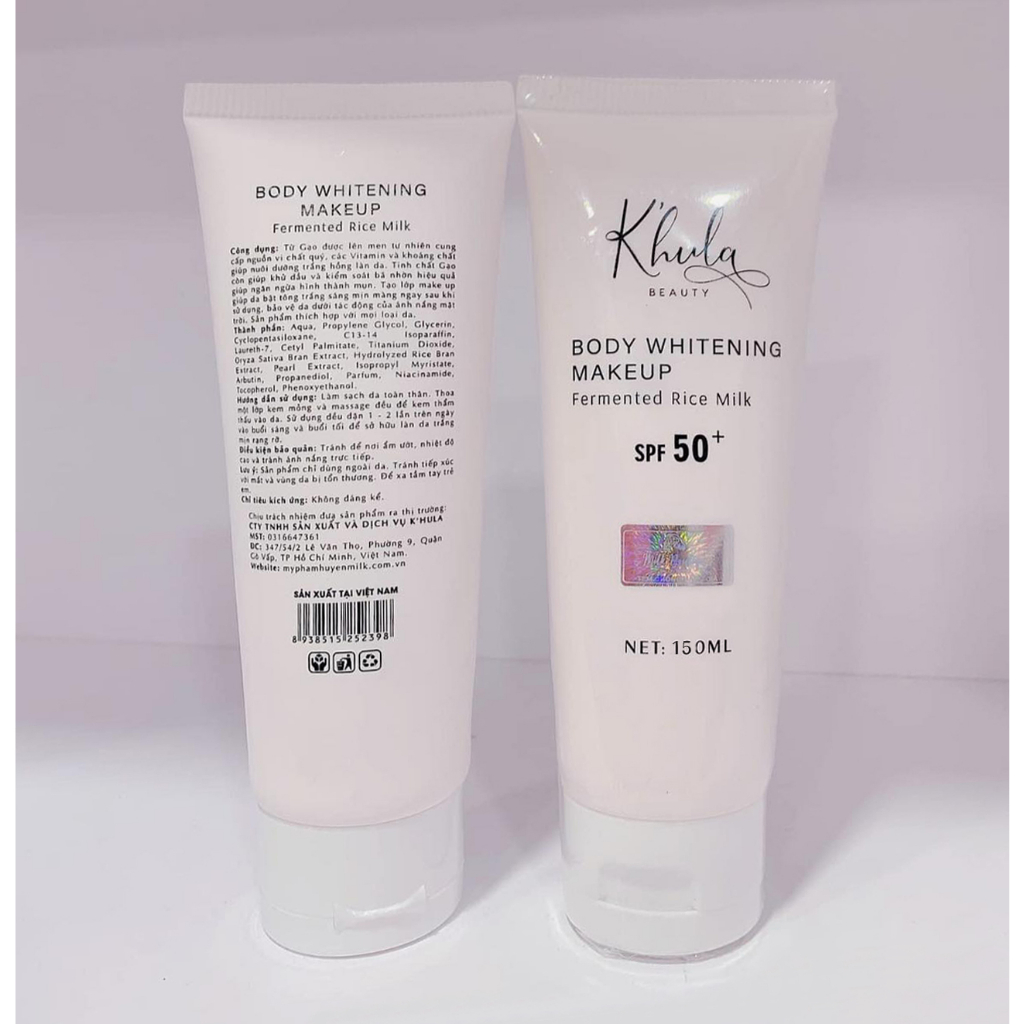 Kem makeup body K’hula Beauty Whitening Makeup dưỡng trắng nâng tone tức thì, chống nắng SPF50+ tuýp 150ml - ROXI Beauty | BigBuy360 - bigbuy360.vn