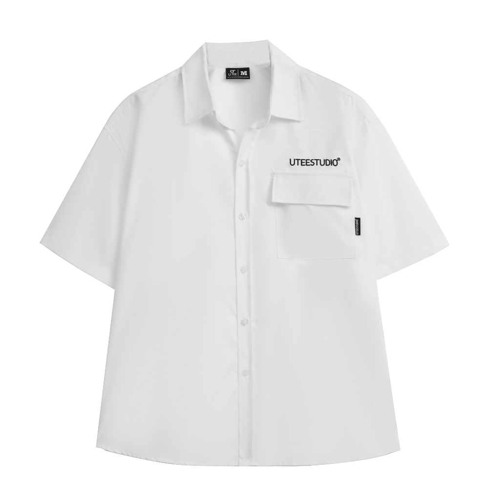 Áo Sơ Mi Tay Ngắn TÚI HỘP Thêu U.TEE STUDIO Unisex Form Rộng Chất Liệu 100% Cotton