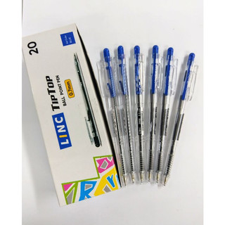 Hộp 20 cây bút bi bấm Linc Tiptop nét 0.7mm ( Xanh, đen, đỏ)