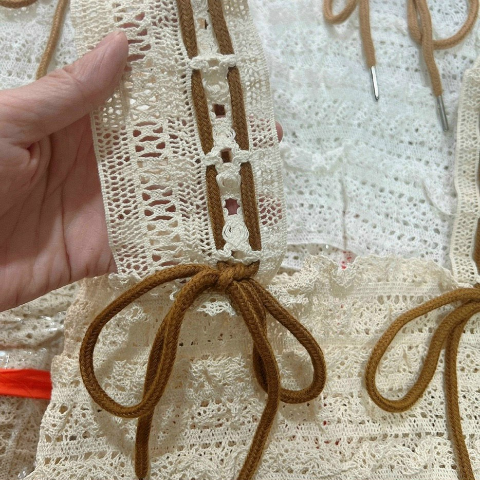 Áo Ren 2 Hai Dây Bản To Croptop Phối Nơ  Tiểu Thư - BT Fashion  AT01