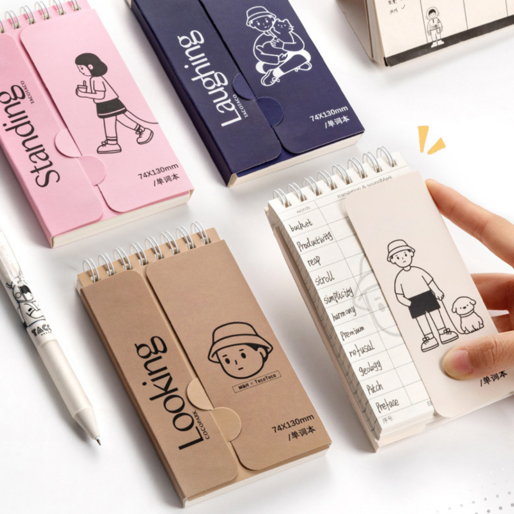 Sổ Từ Vựng A7 Word Book TACOTACO 4 Màu Bìa Xinh Xắn