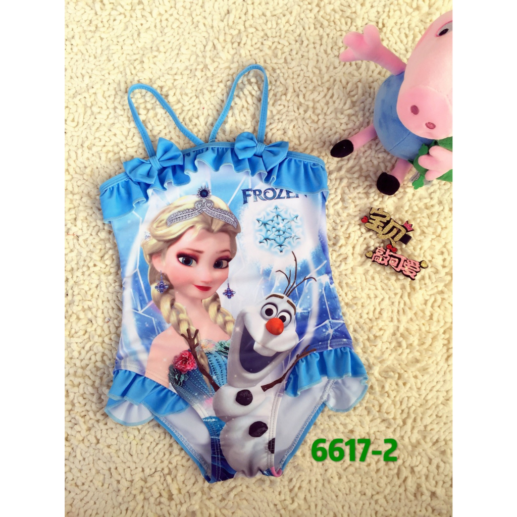 Áo bơi liền thân dành cho bé gái 2-6 tuổi hình Hello Kitty, Flozen