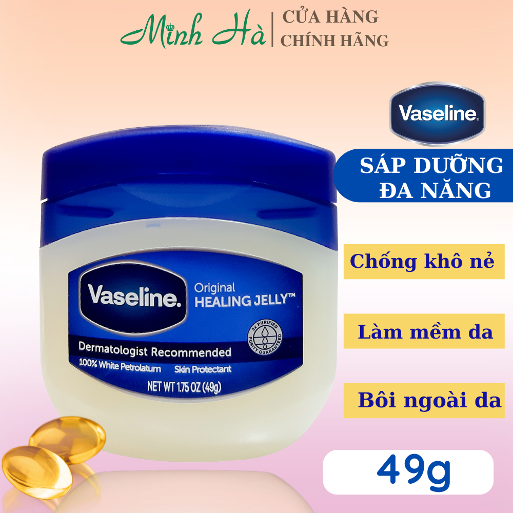 Sáp dưỡng ẩm Vaseline Mỹ 100% Pure Petroleum Jelly Original 49g, 50g, 100g - Đa Năng