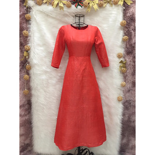 Váy Đầm dạ hội 2 hand màu đỏ cam- Size S