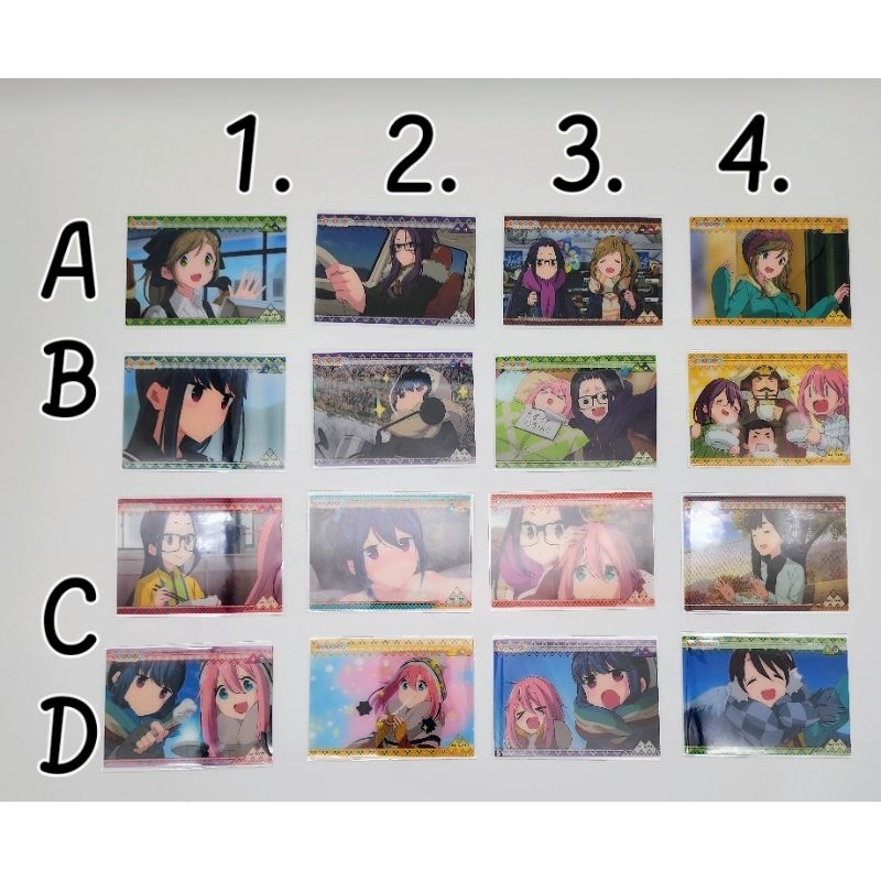 Thẻ bài bo góc 03 chủ đề Yuru Camp △ (Laid-Back Camp) Clear Card Collection, chính hãng, DF nhiều