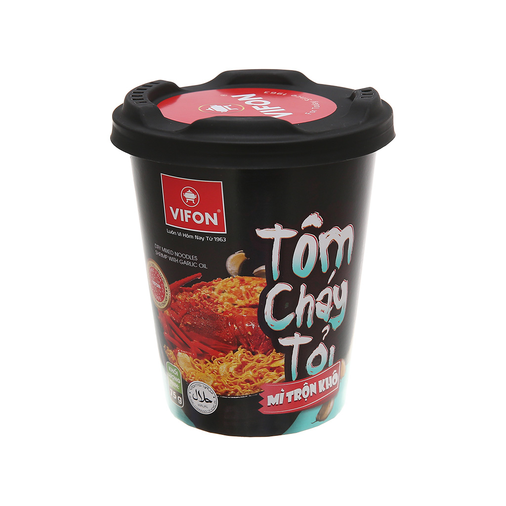 Mì trộn Vifon tôm cháy tỏi ly 75g