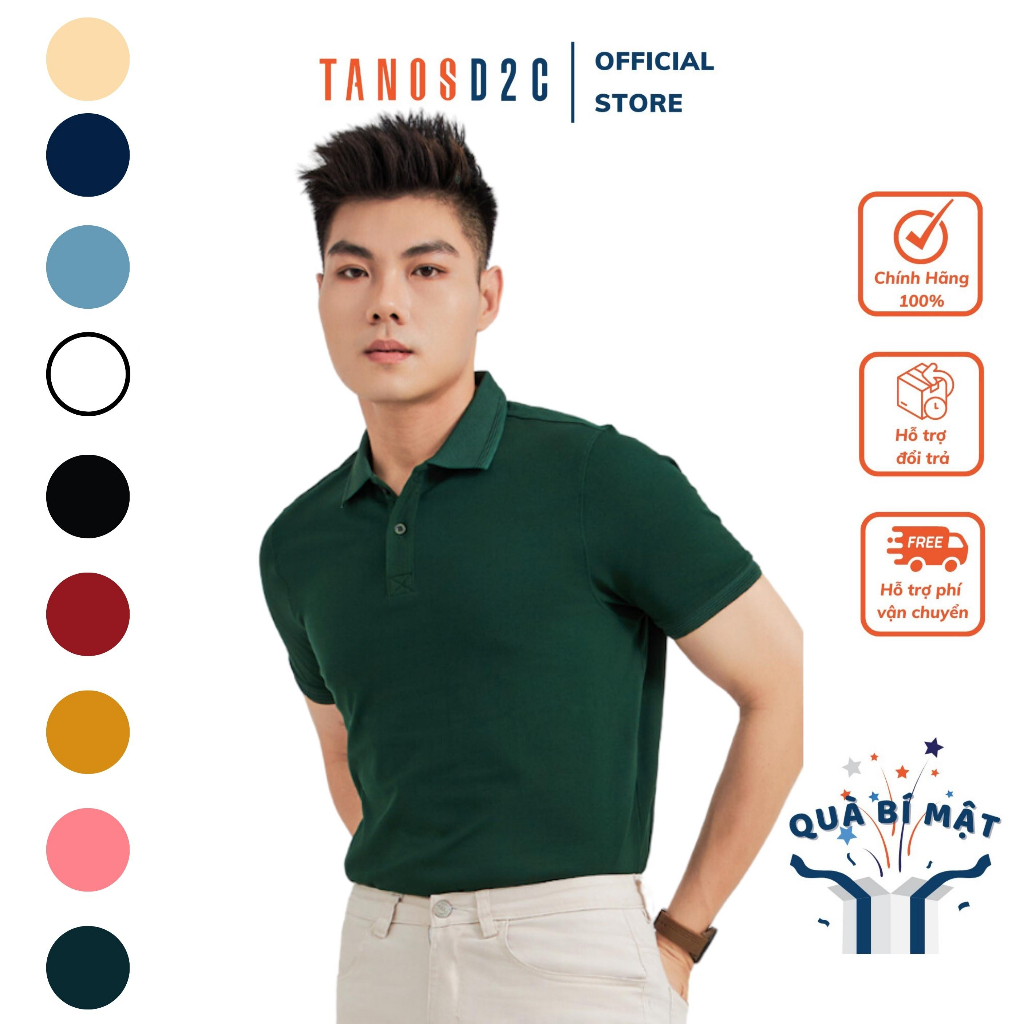 Áo Polo Nam TANOSD2C Vải CVC Cotton Co Giãn Thoáng Khí Thoải Mái Trơn Basic Nhiều Màu Trẻ Trung - A02-061
