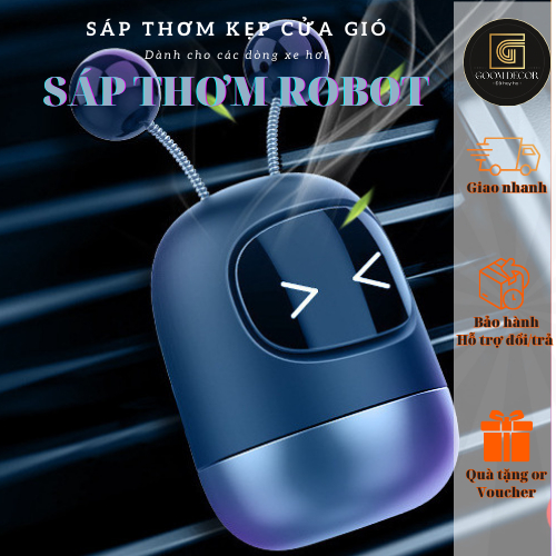Sáp thơm robot có tai lúc lắc đáng yêu kẹp cửa gió các dòng xe hơi, xe ô tô