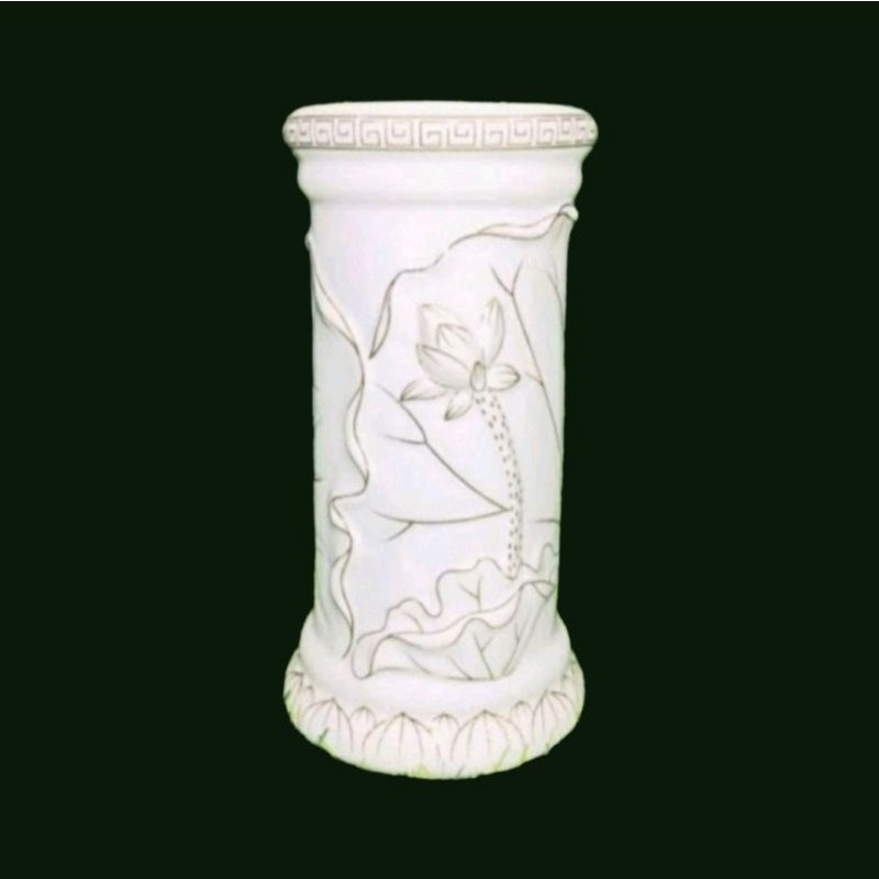 Bình ống đựng nhang hoa sen bach ngọc 8in cao 20cm hàng vip cao cấp