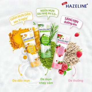 Sữa rửa mặt Hazeline 3 loại matcha - yến mạch - nghệ 50g 100g