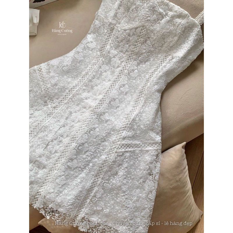 Đầm - Váy hai dây ren hoạ tiết tiểu thư