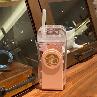Bình Nước Starbuck Mẫu Hoa Đào Sakura 290ml Siêu Cute