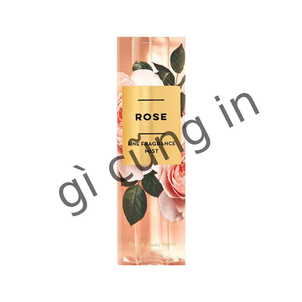 Tem Dán Nước Hoa Body Mist - Mẫu Rose  Fragrance Mist Bath & Body Works - 85 tem