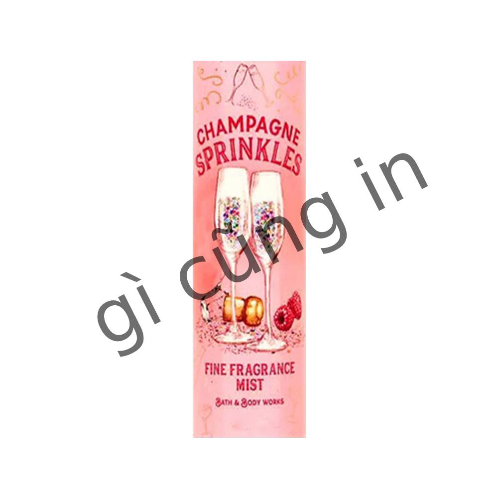 Tem Nước Hoa Body Mist - Mẫu Champagne Sprinkles Fine Fragrance Mist - 85 tem