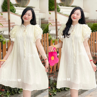 Váy cánh tiên voan tơ hai lớp nơ ngực tiểu thư