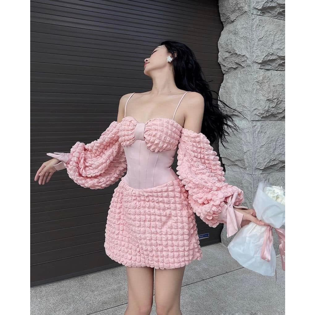 DII COLLECTION - Đầm thiết kế corset nơ xốp trễ vai